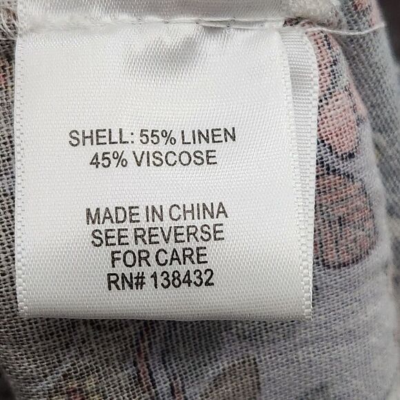 MODCLOTH Purple Floral Retro Shift Dress Sleeveless Linen Blend Plus Sz M‎ - Picture 5 of 9